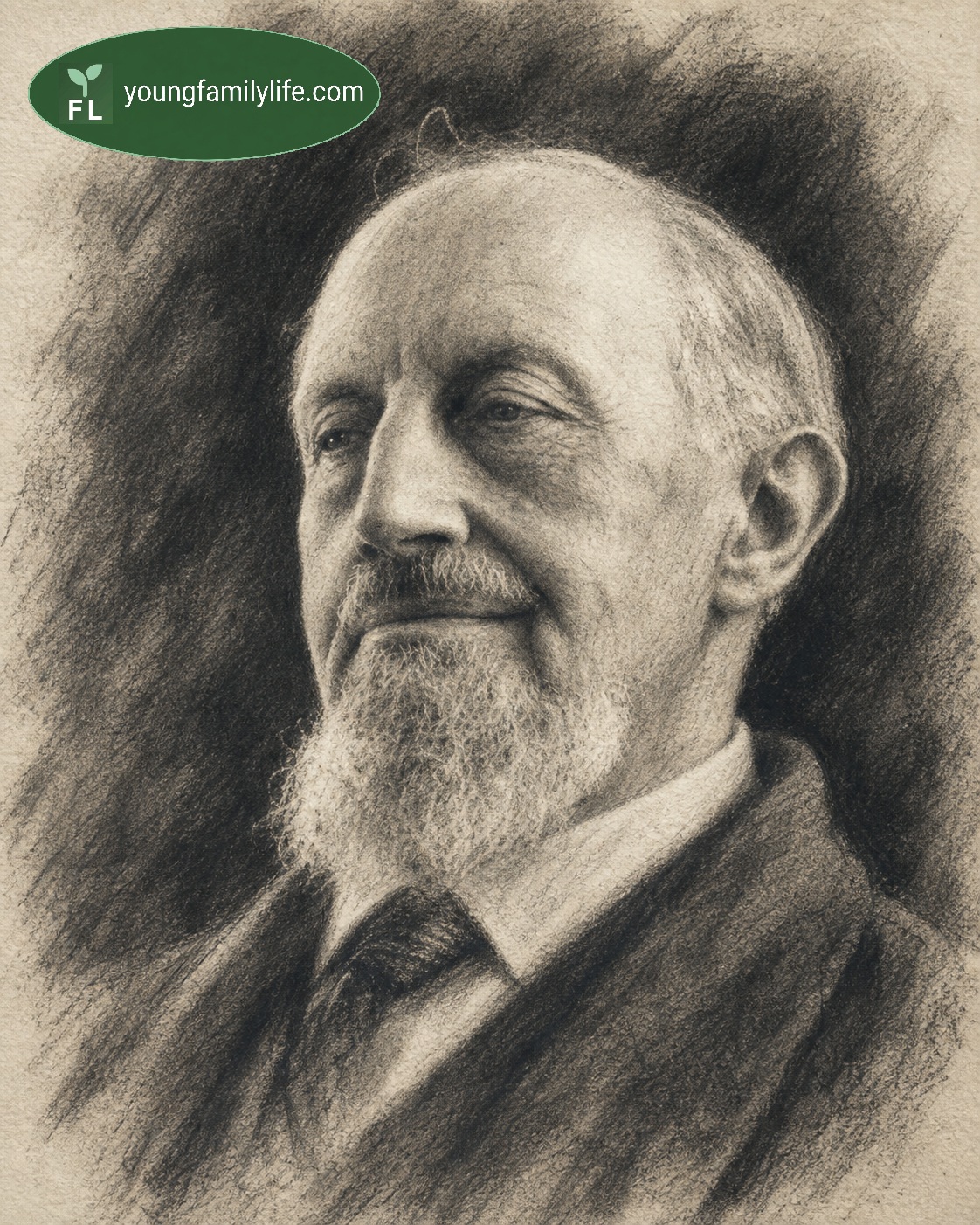 Portrait study evoking Roberto Assagioli — the founder of Psychosynthesis, whose insistence that the human being is a self striving toward something shaped transpersonal psychology.